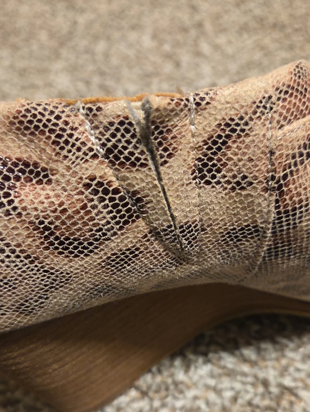 VERY G Leopard Print Peep-Toe Wedge